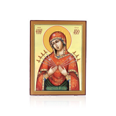 картинка Икона живописная "Божия Матерь Семистрельная" (10481) 