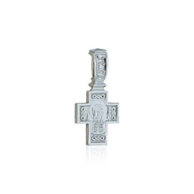 картинка Крест из белого золота с бриллиантами (2288) 