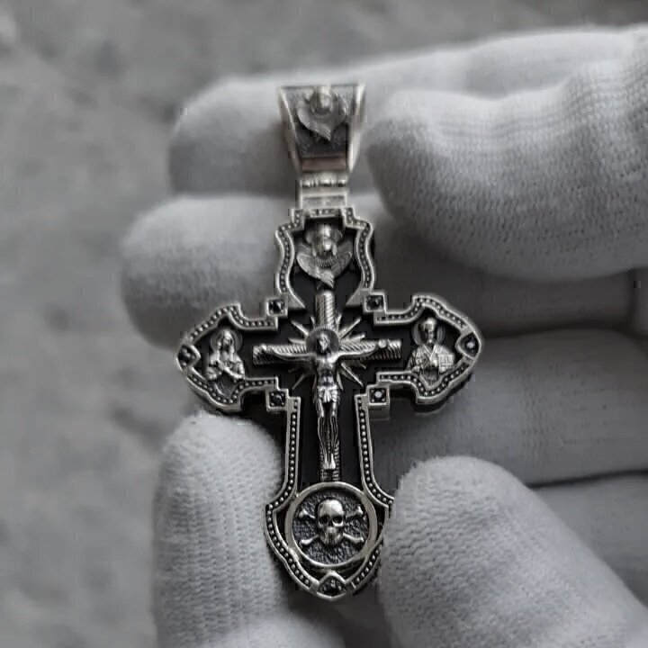 Купить Крест из серебра "Спаси и Сохрани" (9701)