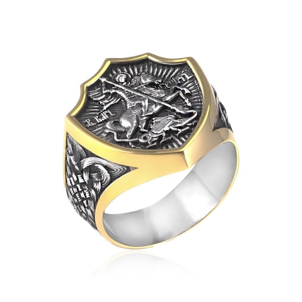 Купить Кольцо из серебра "Святой Георгий Победоносец" (6481)