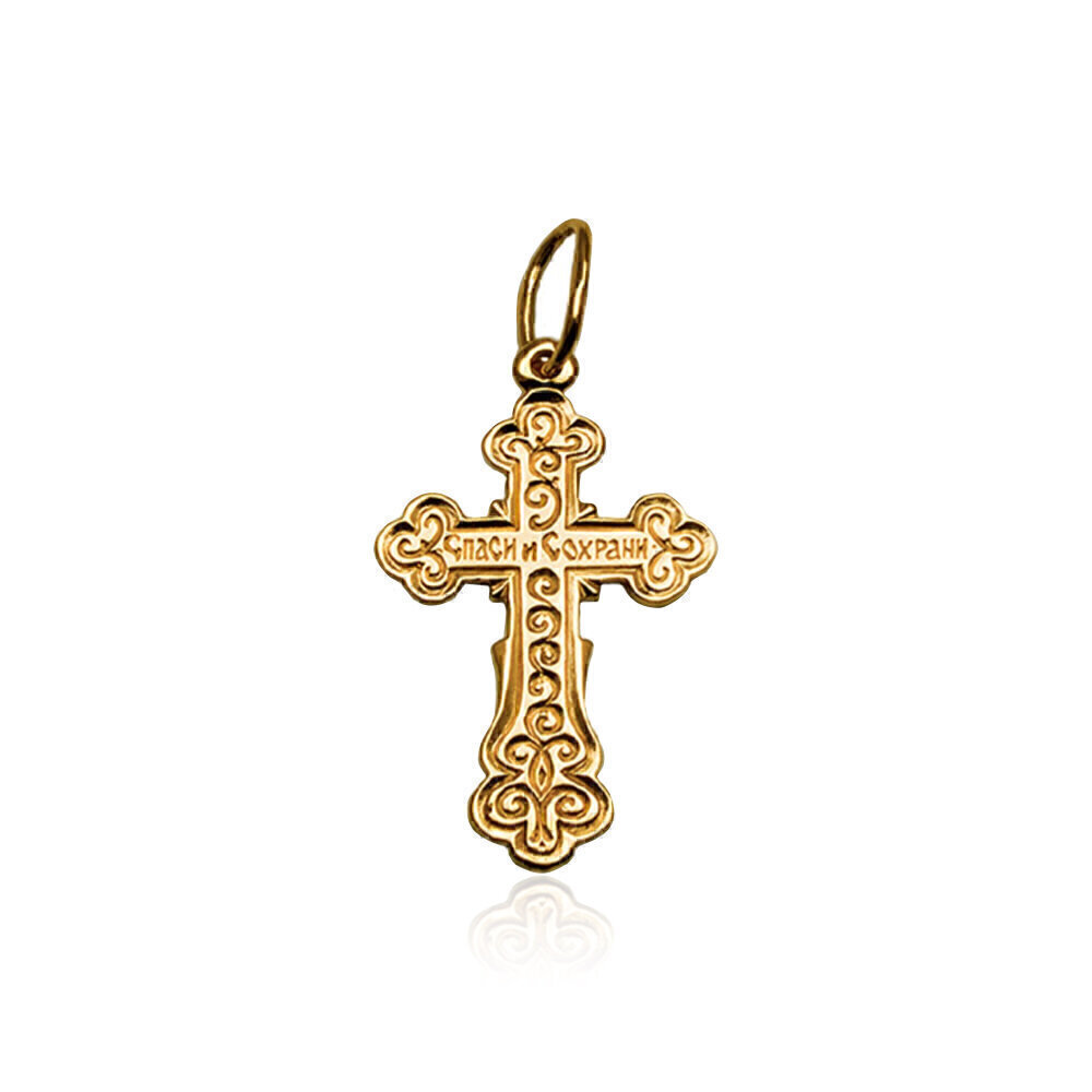 Купить Крест из красного золота "Спаси и Сохранни" (2080)