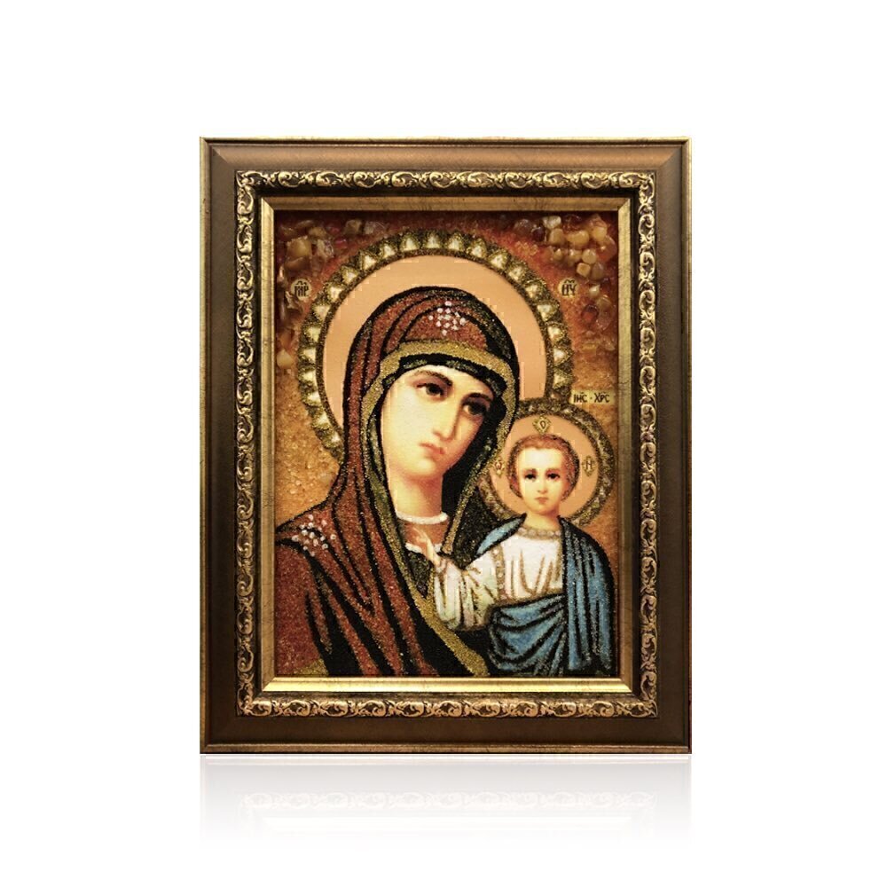 Купить Икона из янтаря "Божия Матерь Казанская" (14075)