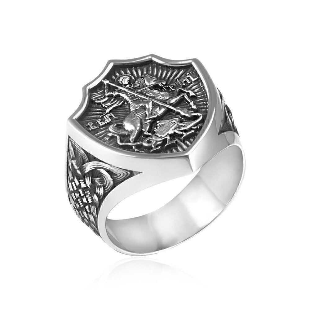 Купить Кольцо из серебра "Святой Георгий Победоносец" (6480)