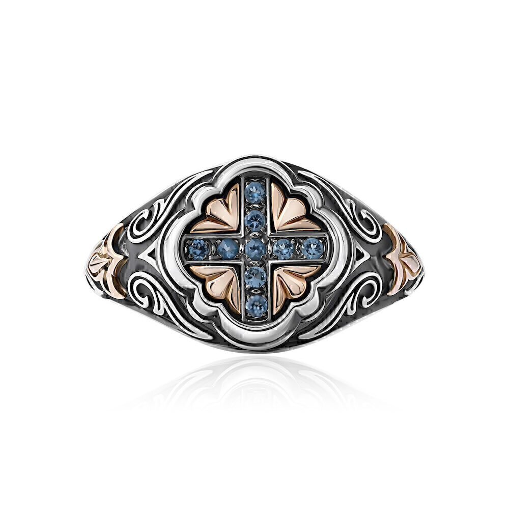 Купить Кольцо из серебра "Свет Византии" с топазом (6693)