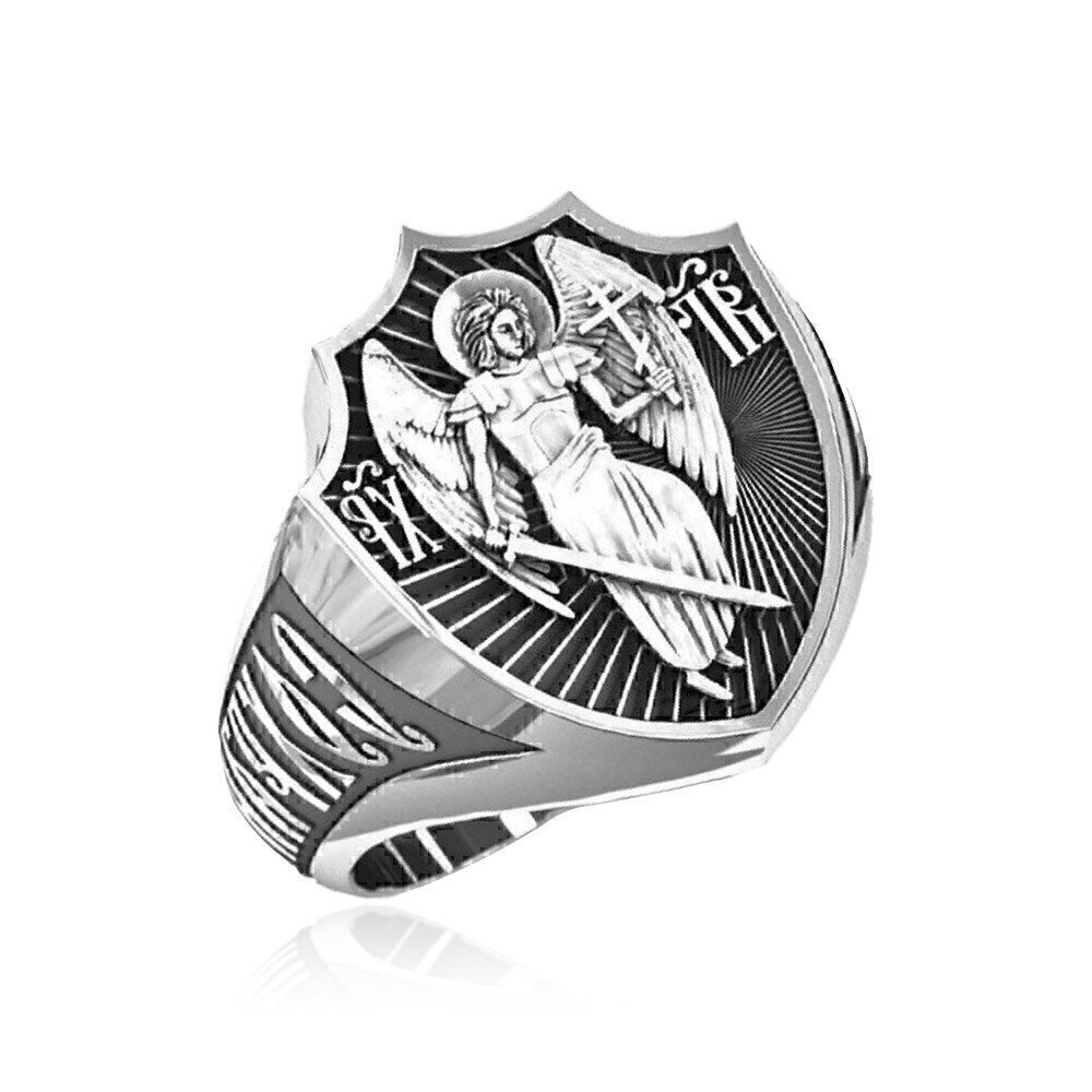 Купить Кольцо из серебра с молитвой "Ангел-Хранитель" (6478)