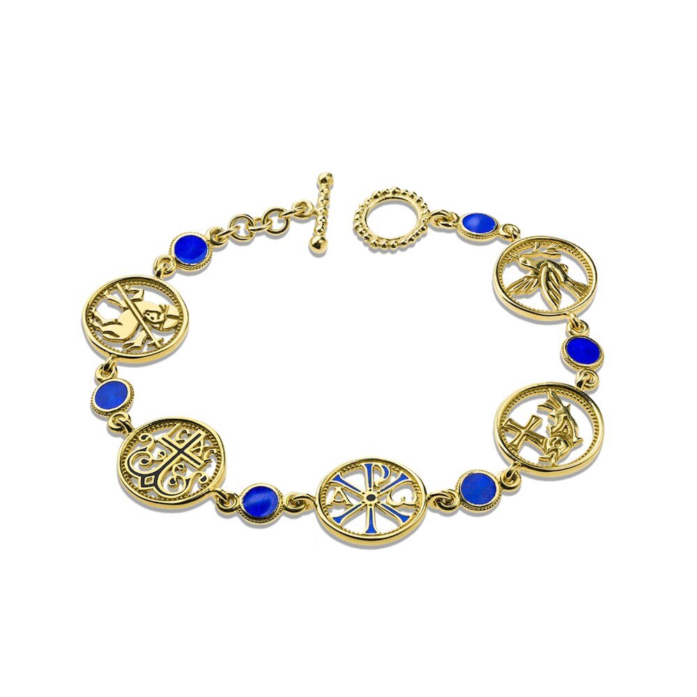 Купить Браслет из серебра "Многочастный" с эмалью (12378)