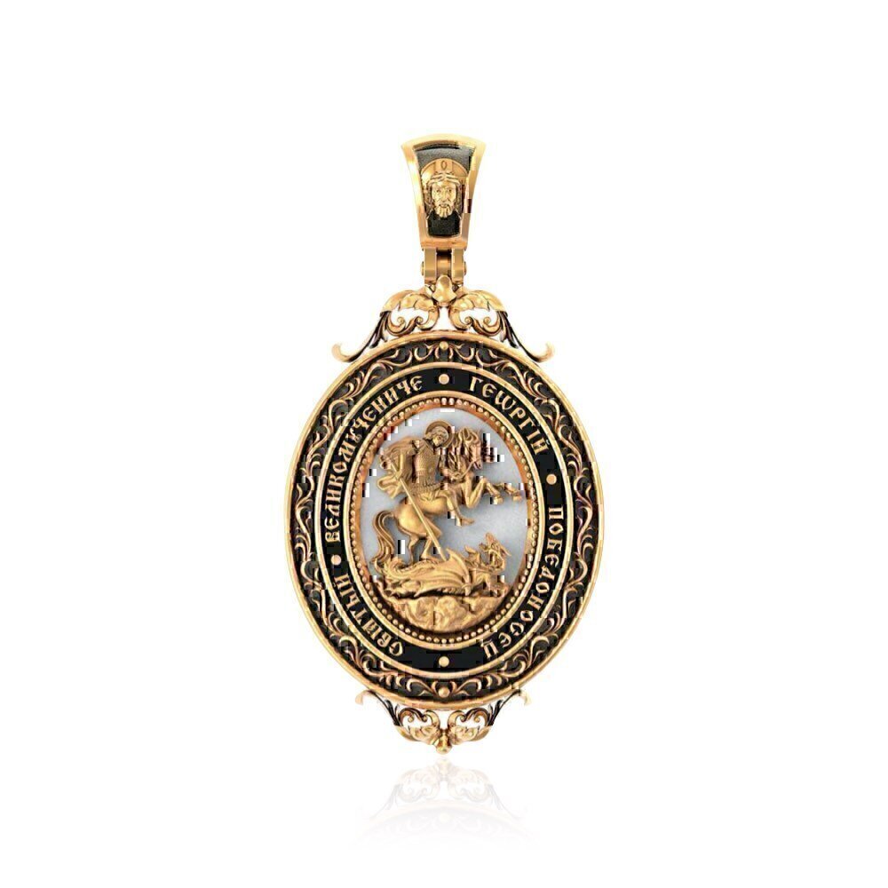 Купить Образ из красного золота "Святой Георгий Победоносец" (30591)