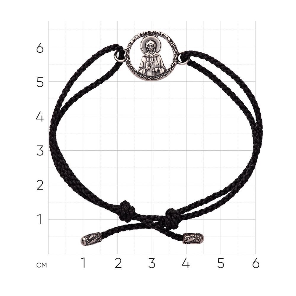 Купить Браслет из шнурка и серебра "Святая Матрона Московская" (12345)