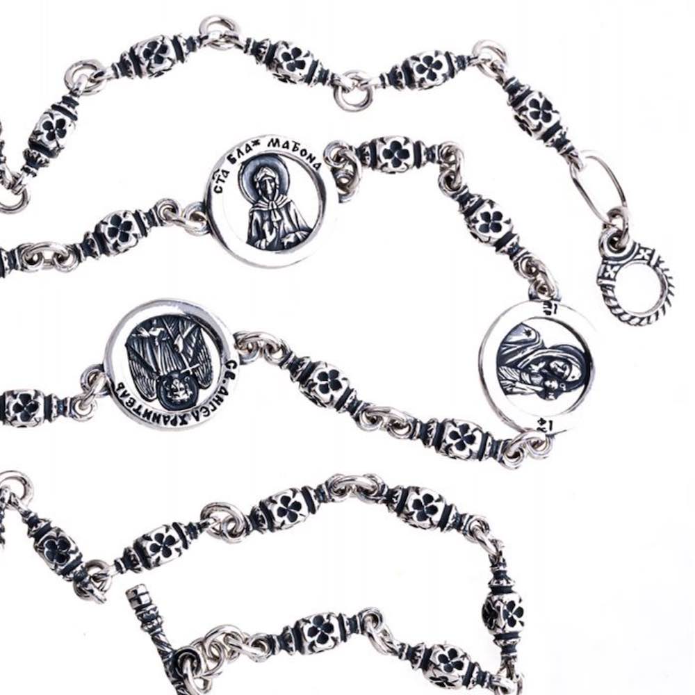 Купить Цепь из серебра "Лики святых" (92477)