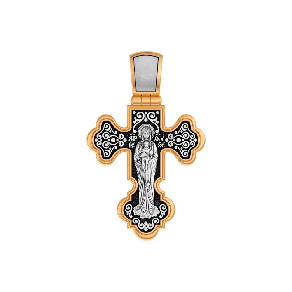 Купить Крест из серебра "Божия Матерь Валаамская" (42896)