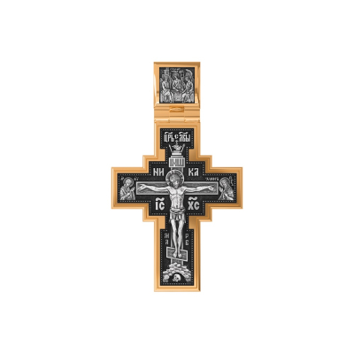 картинка Крест из серебра "Святой Александр Свирский" (42889) 