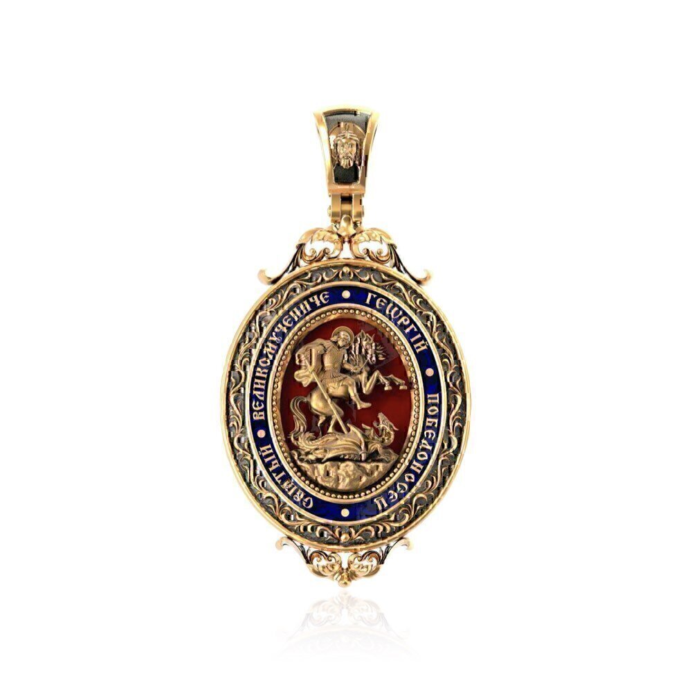 Купить Образ из красного золота "Святой Георгий Победоносец" (30601)