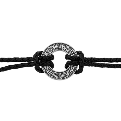 картинка Браслет из кожи и серебра "Ангельская Песнь" (12298) 