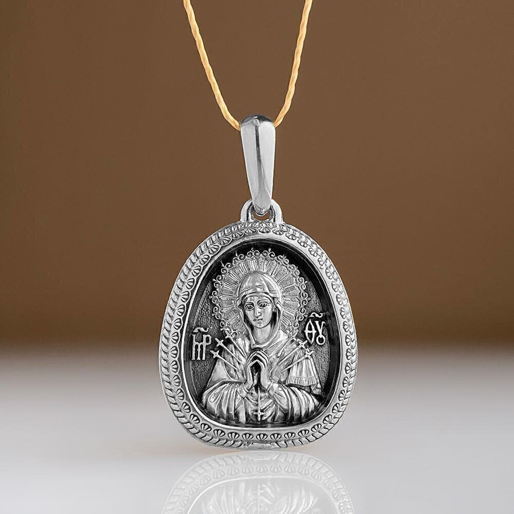 Купить Образ из серебра "Божия Матерь Семистрельная" (52837)