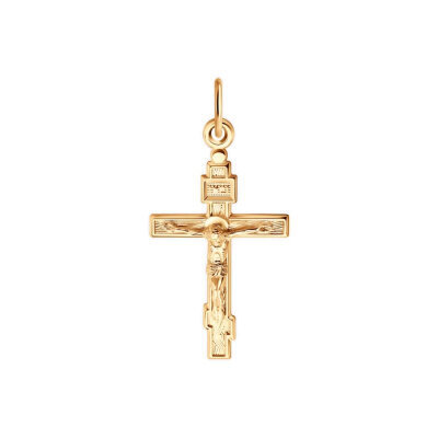 картинка Крест из красного золота "Спаси и Сохрани" (41566) 