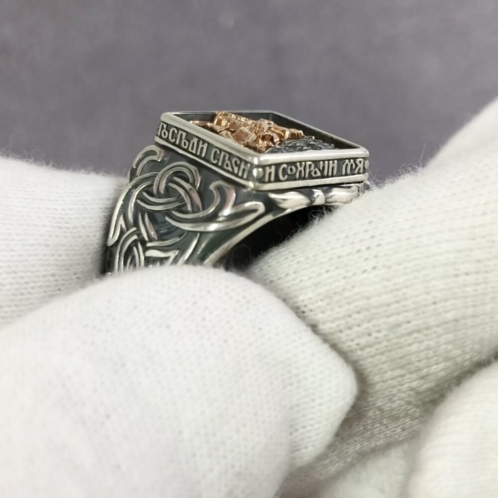 Купить Кольцо из серебра "Святой Георгий Победоносец" (32203)