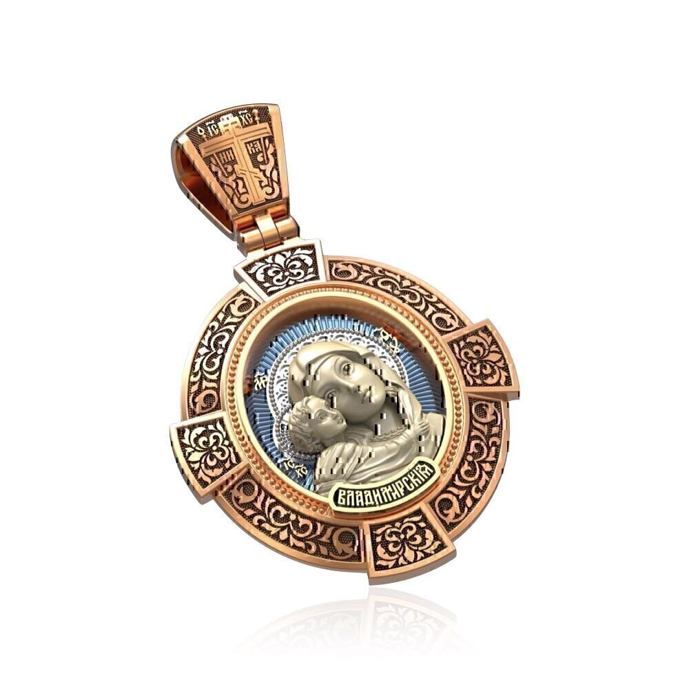 Купить Образ из красного золота "Божия Матерь Владимирская" (30586)