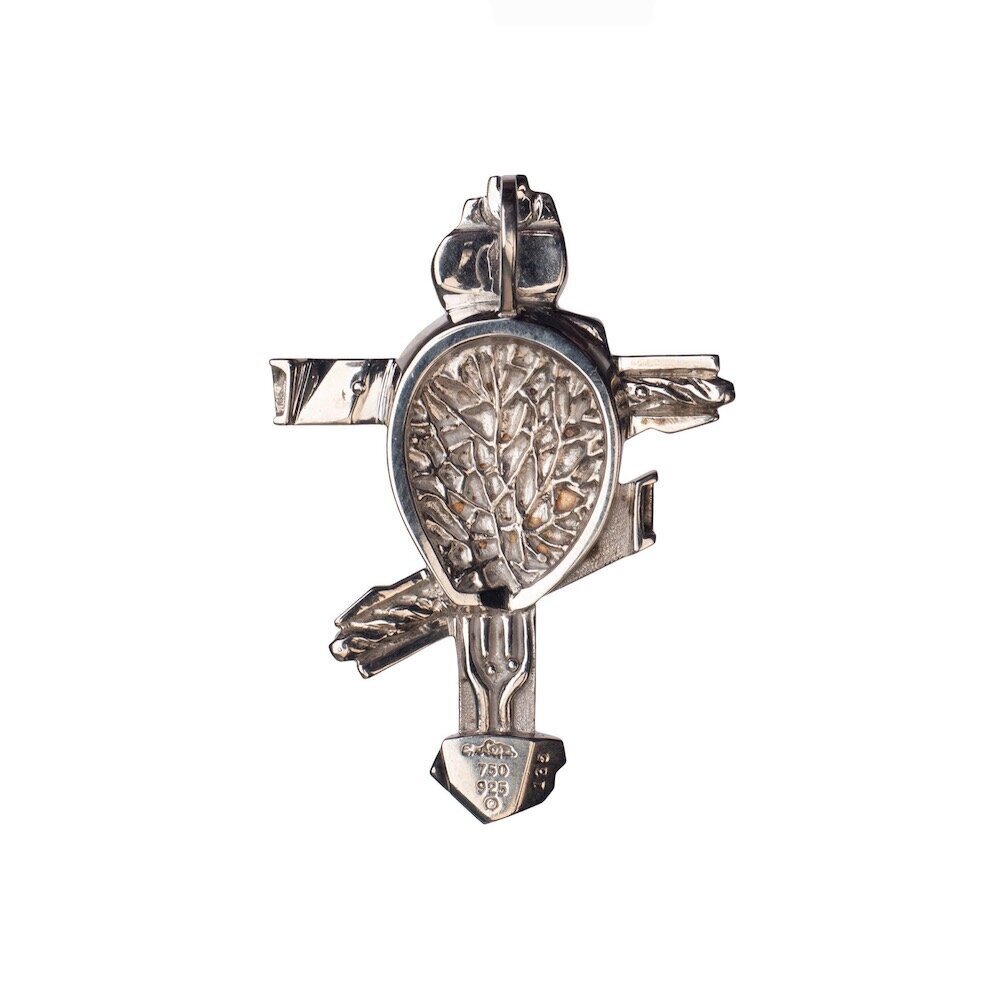 Купить Крест большой из серебра "Сердце Христа" (42452)