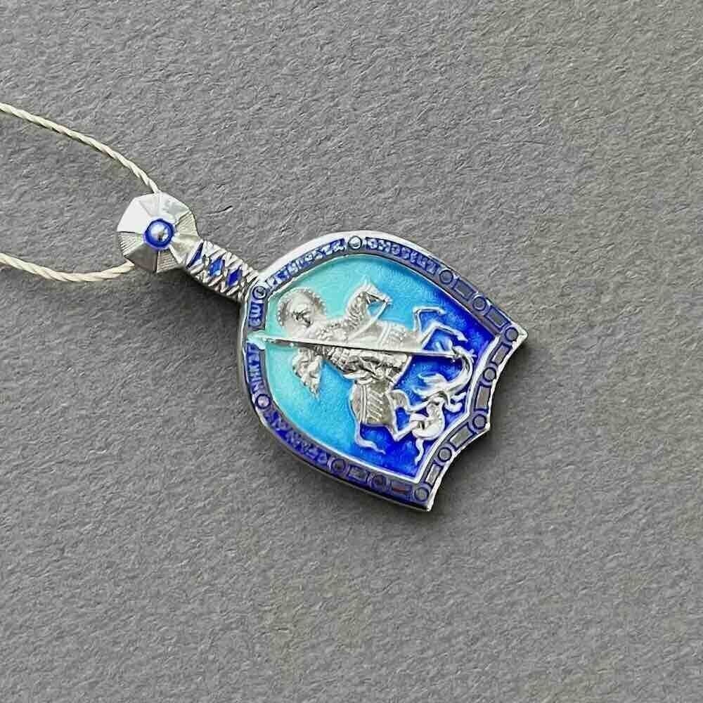 Купить Образ из серебра "Святой Георгий Победоносец" с эмалью (52881)