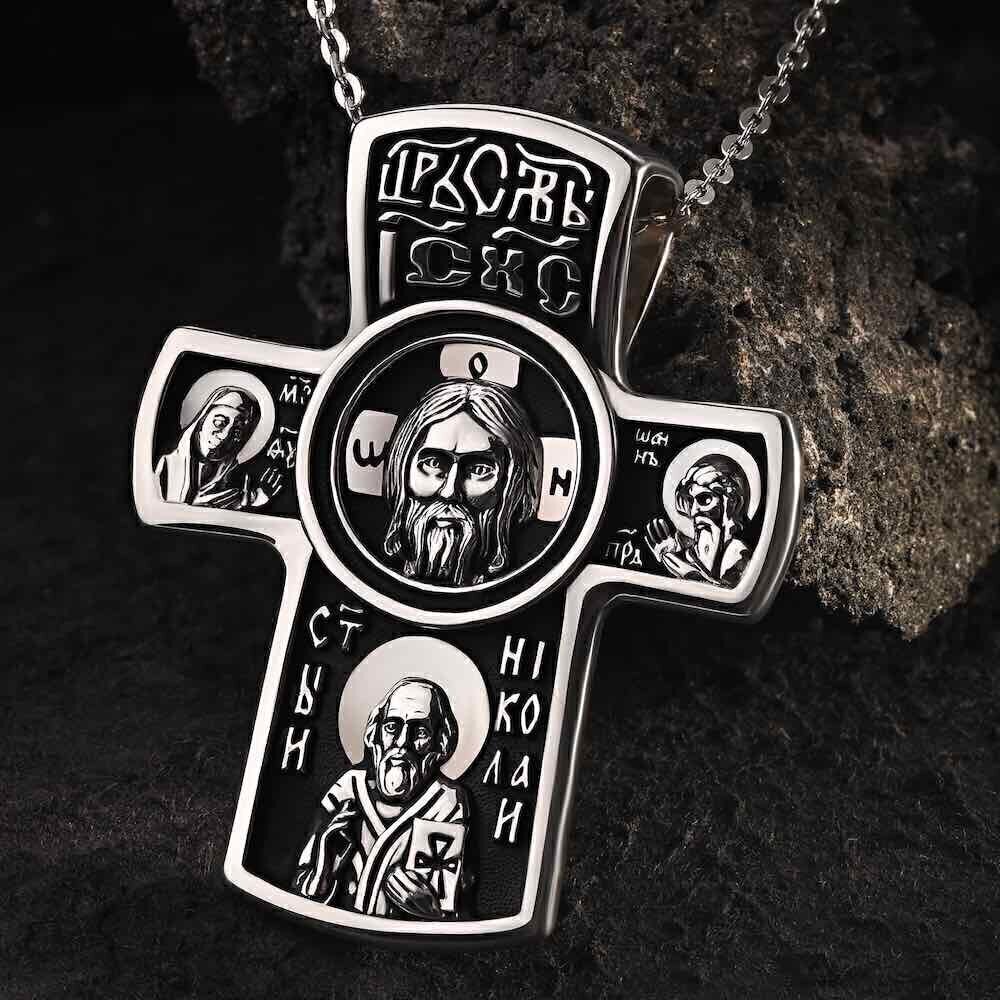 Купить Крест из серебра "Святой Николай Чудотворец" (42689)