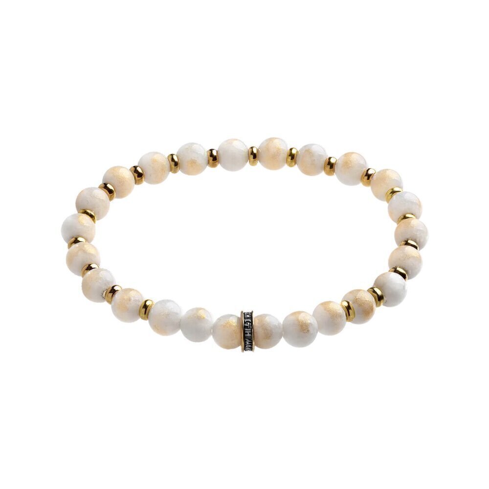 Купить Браслет из нефрита "Всем Святым" с бусинами из серебра (12238)