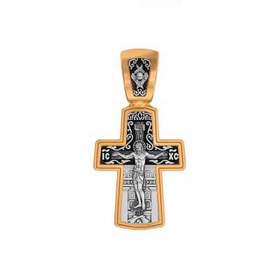 картинка Крест из серебра "Святой Николай Чудотворец" (42828) 