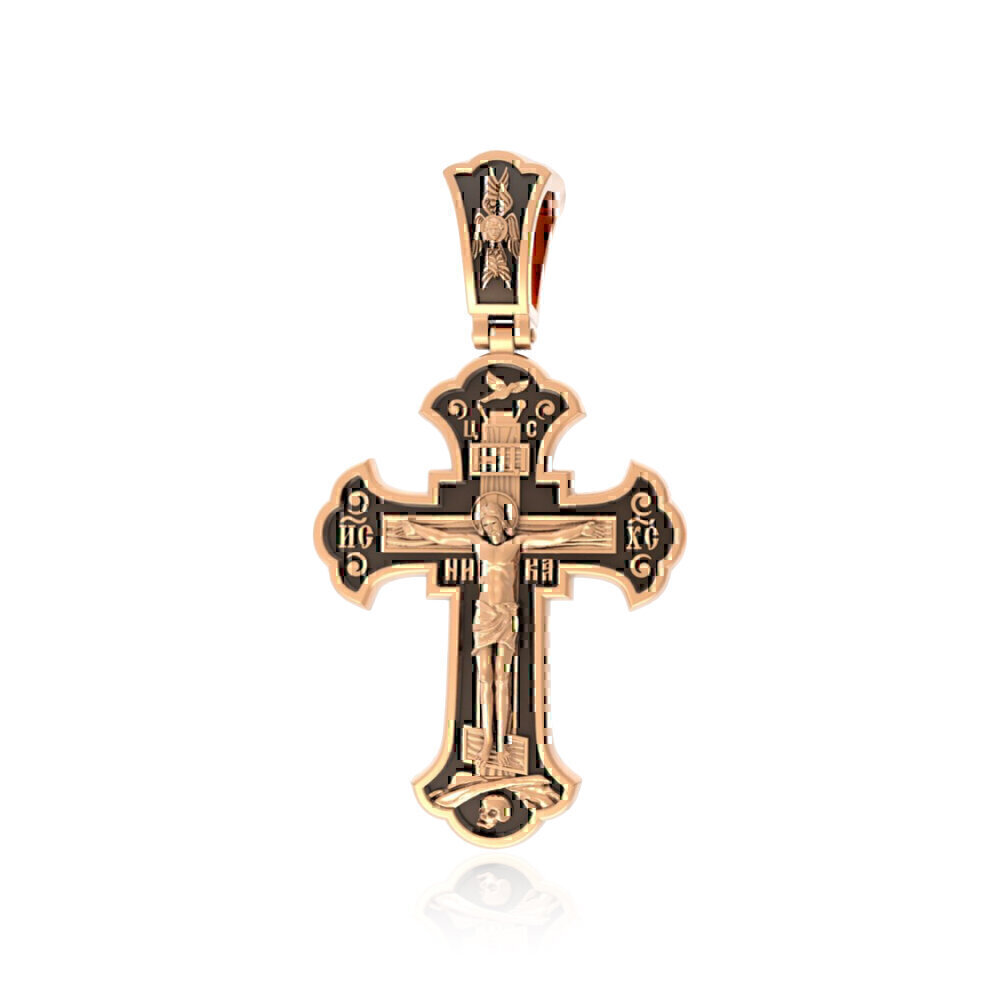Купить Крест из красного золота "Божия Матерь Валаамская" (2242)