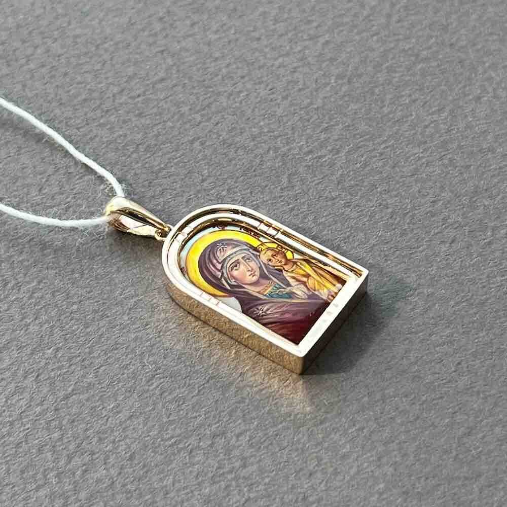 Купить Образ из красного золота "Божия Матерь Казанская" с перламутром (51113)