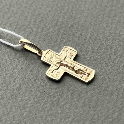 картинка Крест из красного золота "Спаси и Сохрани" (41351) 