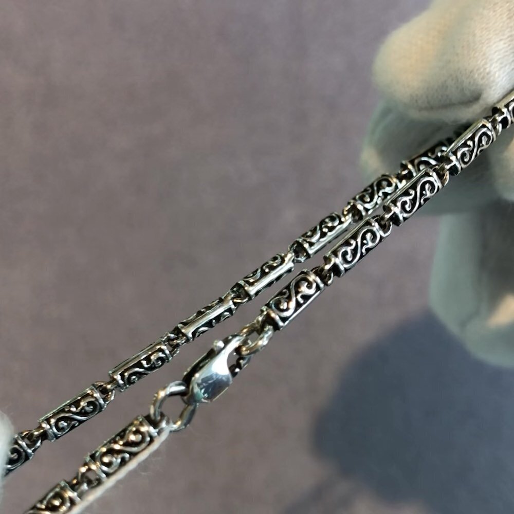 Купить Браслет литой из серебра с узорами на звенья (12227)