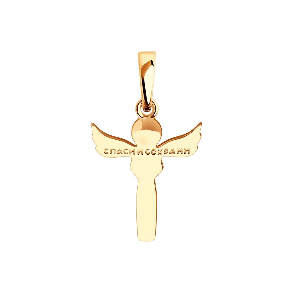 Купить Подвеска из красного золота "Ангел Хранитель" с фианитом (51090)