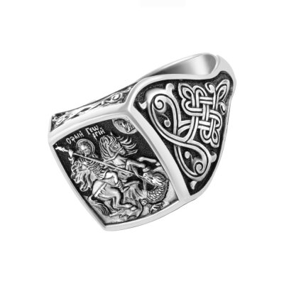 картинка Кольцо из серебра "Святой Георгий Победоносец" (32364) 