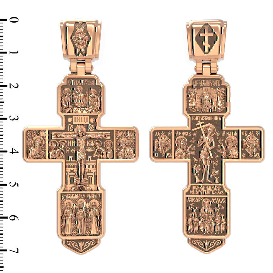 Купить Крест из красного золота "Божия Матерь Нерушимая стена" (2249)