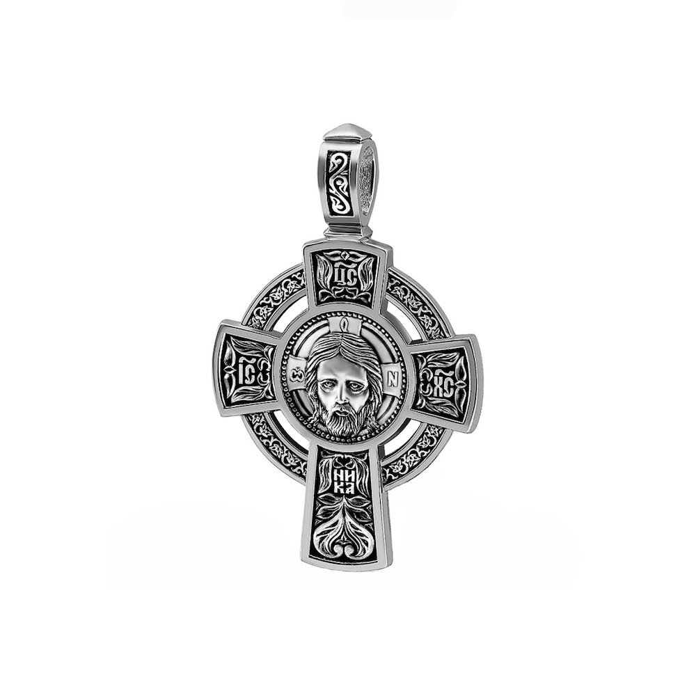 Купить Крест из серебра "Спас Нерукотворный" (42825)