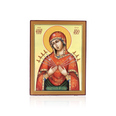 картинка Икона живописная "Божия Матерь Семистрельная" (10481) 