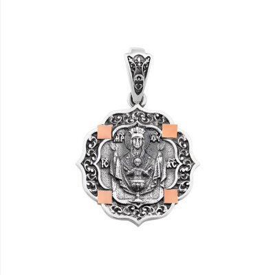 картинка Образ из серебра "Божия Матерь Неупиваемая Чаша" (52105) 