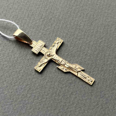 картинка Крест из красного золота "Спаси и Сохрани" (41444) 