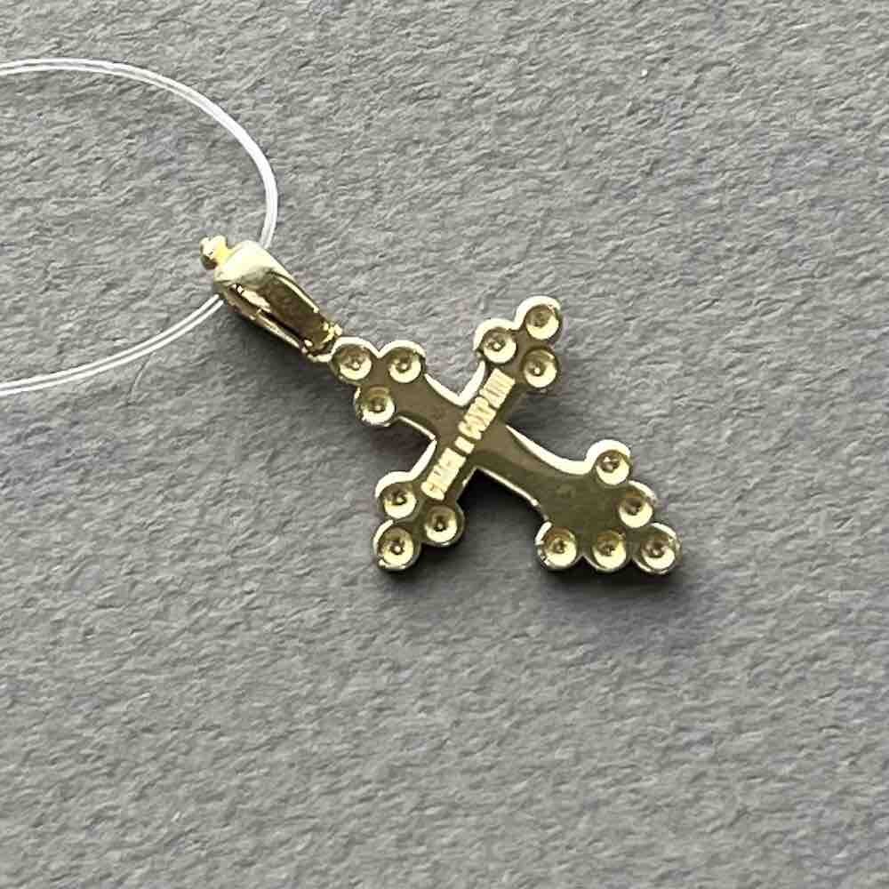 Купить Крест из желтого золота "Спаси и Сохрани" с бриллиантами (41584)