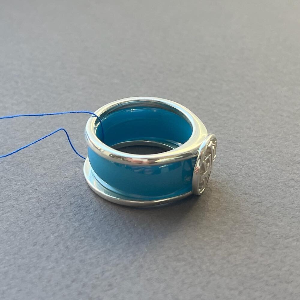 Купить Кольцо разборное из серебра "НИКА" вставка керамика (32380)