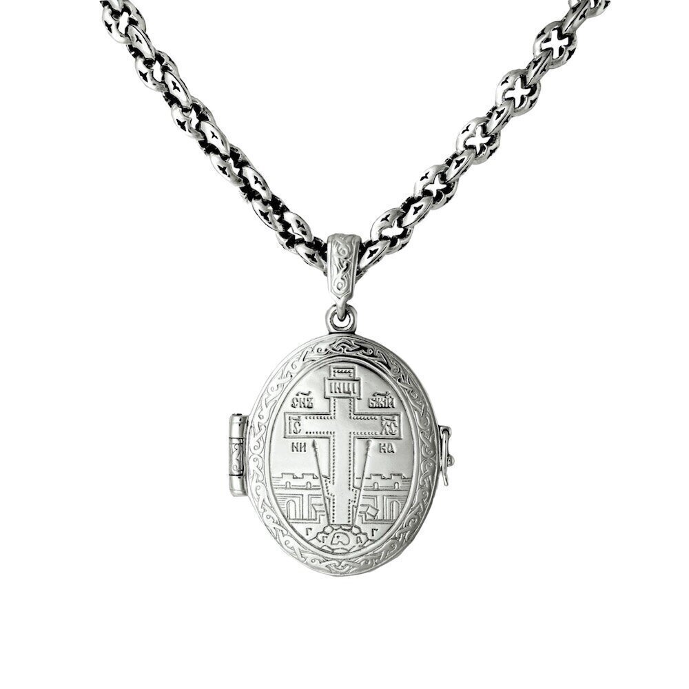 Купить Цепь литая из серебра "Якорь" с узором (92375)