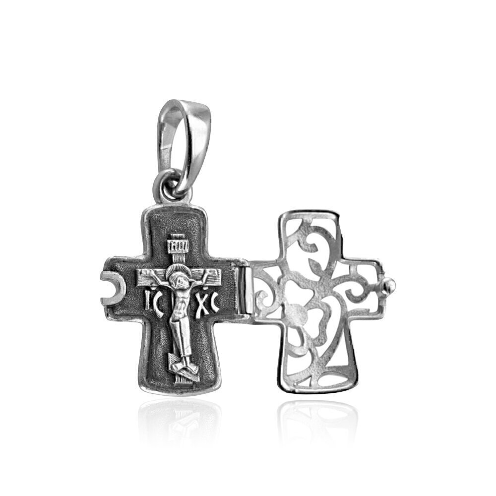Купить Крест из серебра "Крест-складень Цветочный" (2528)