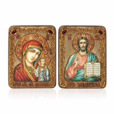 картинка Икона "Венчальная пара Казанская и Вседержитель" (20921) 