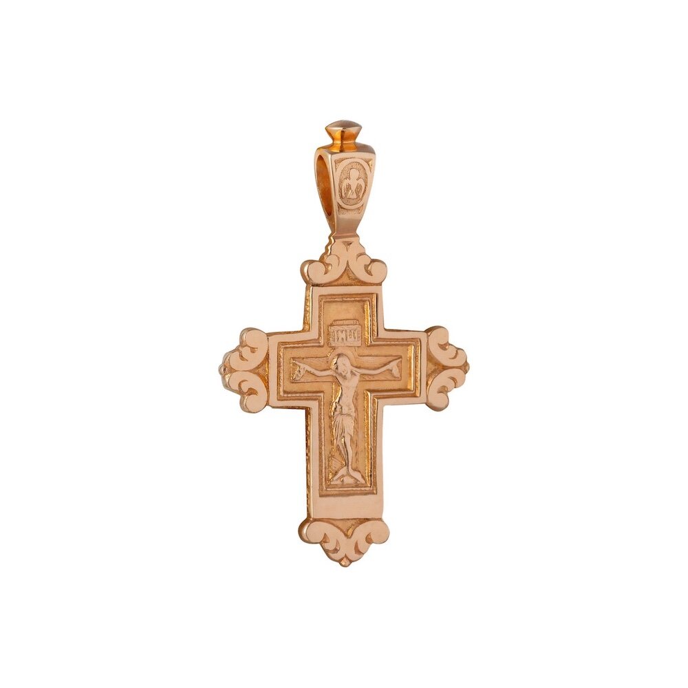 Купить Крест из красного золота "Богородица" (41012)