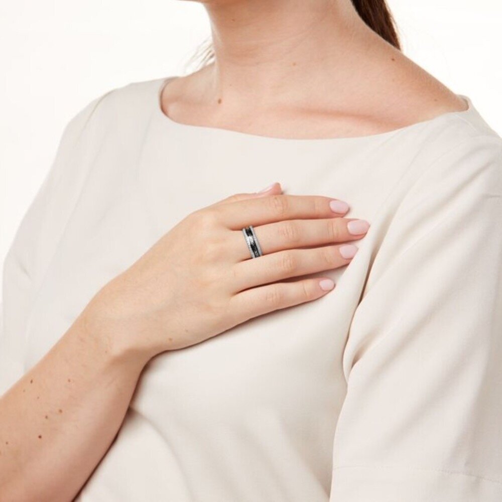 Купить Кольцо из серебра "Пантелеймон Целитель" с фианитами и эмалью (32370)