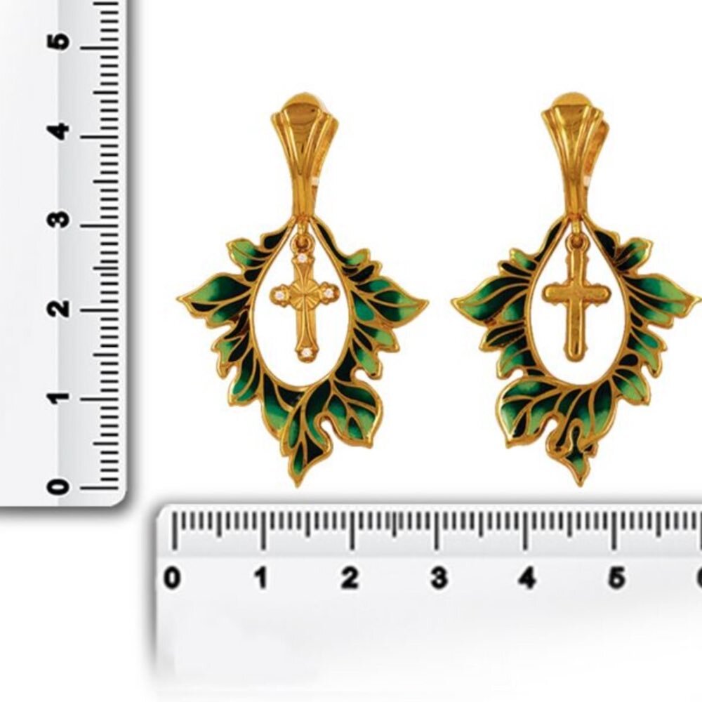 Купить Подвеска из серебра "Четырехконечный крест" с фианитами и эмалью (59280)