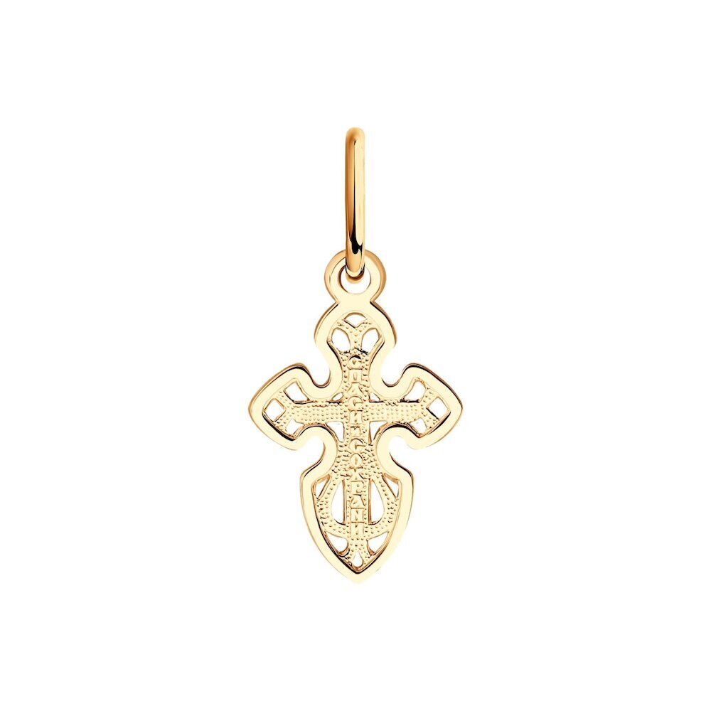 Купить Крест из красного золота "Спаси и Сохрани" (41575)