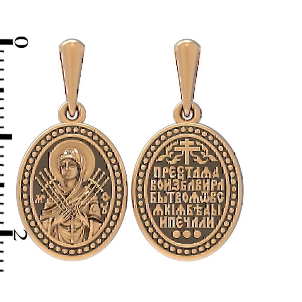 Купить Образ из красного золота "Божия Матерь Семистрельная" (3091)