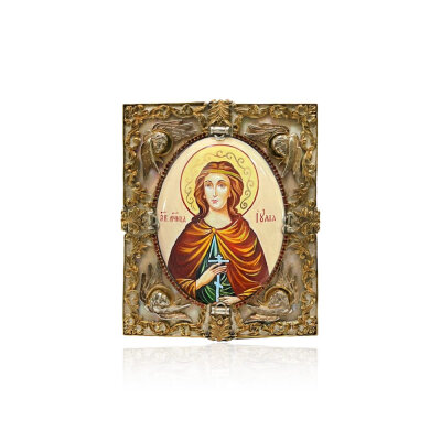 картинка Икона "Святая Иулия" эмаль финифть (20607) 