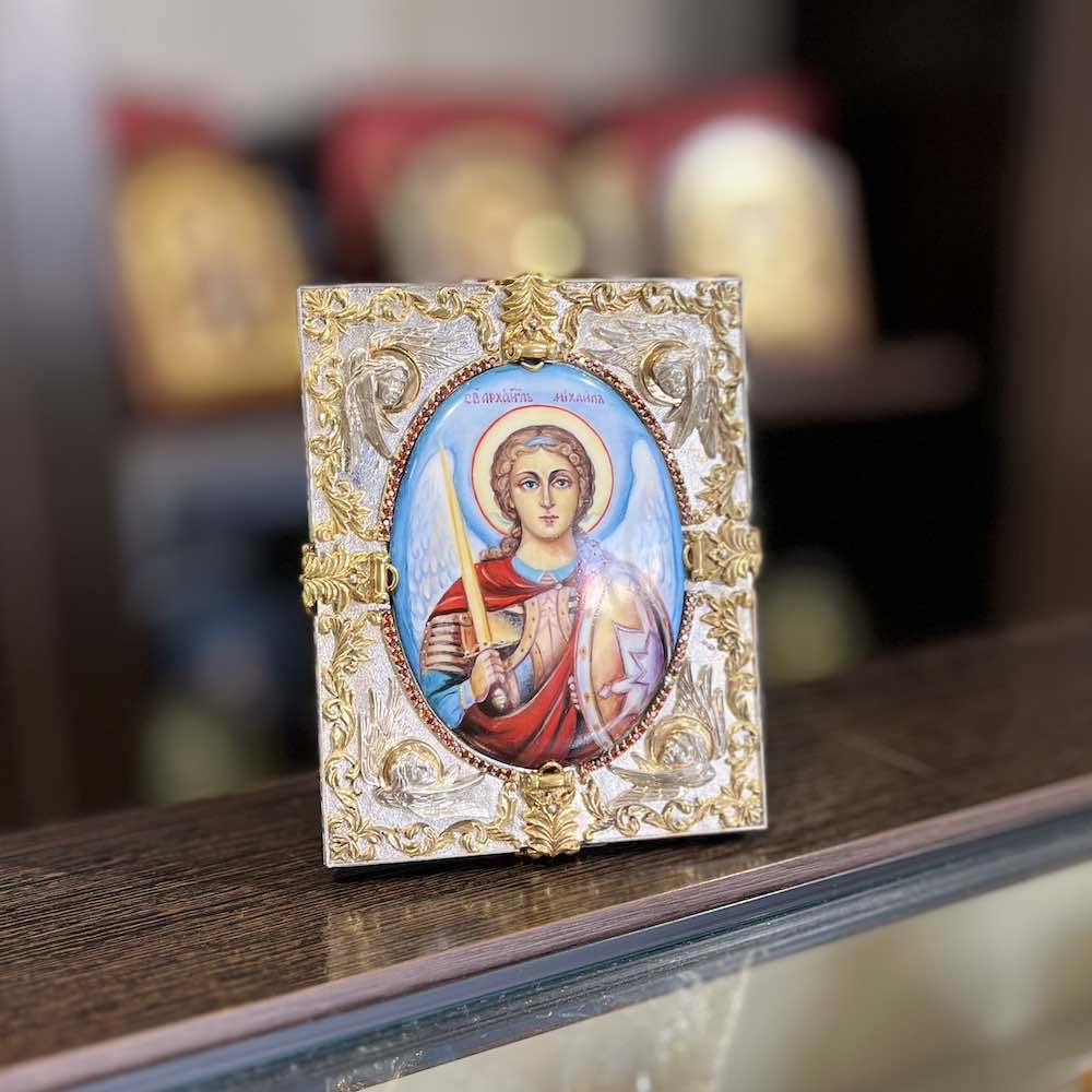 Купить Икона "Архангел Михаил" эмаль финифть (20162)