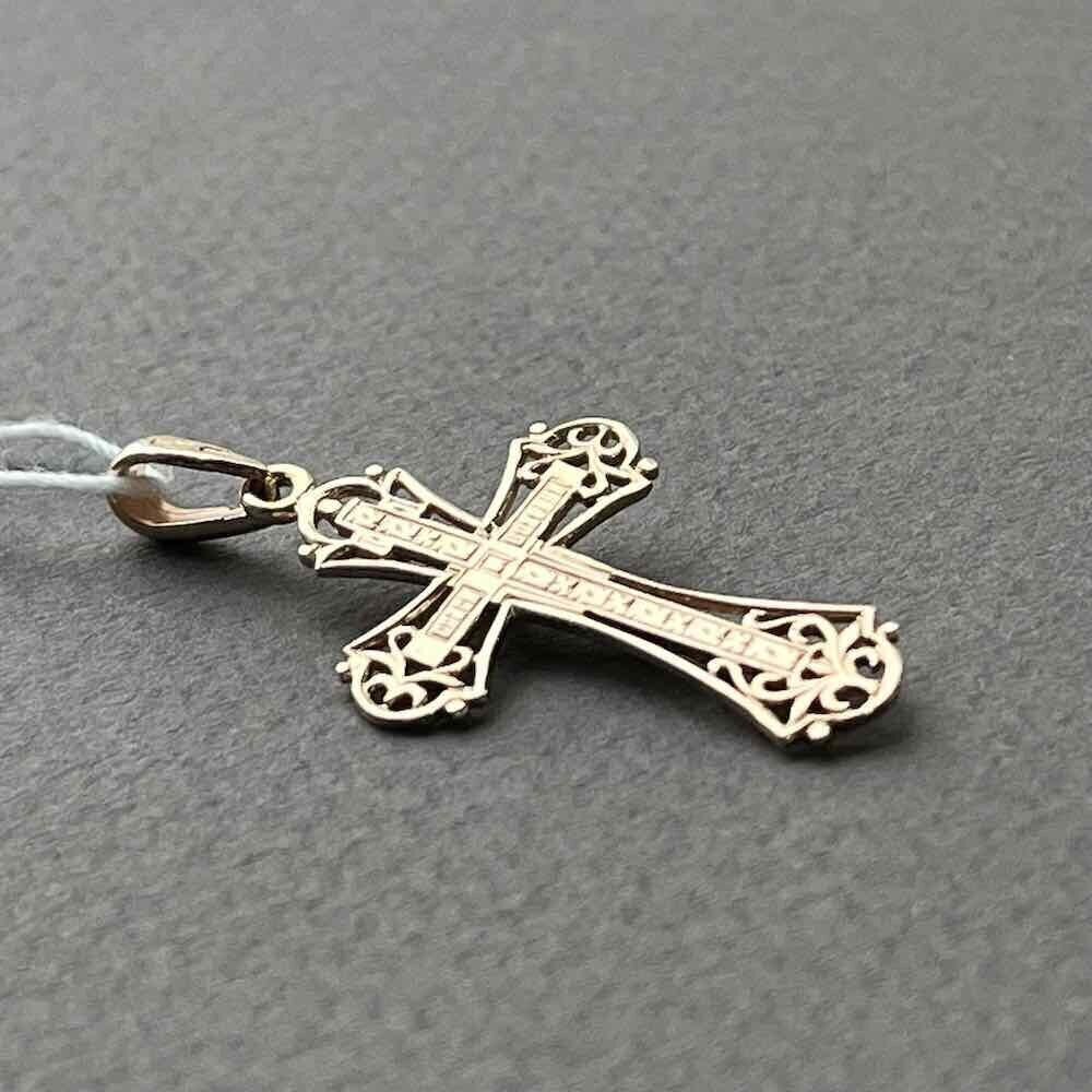 Купить Крест из красного золота "Спаси и Сохрани" (41500)